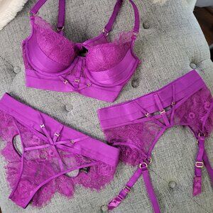 4 Piece Honey Birdette COLLECTORS SET  Belinda Orchid Size Small 32DD